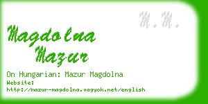 magdolna mazur business card